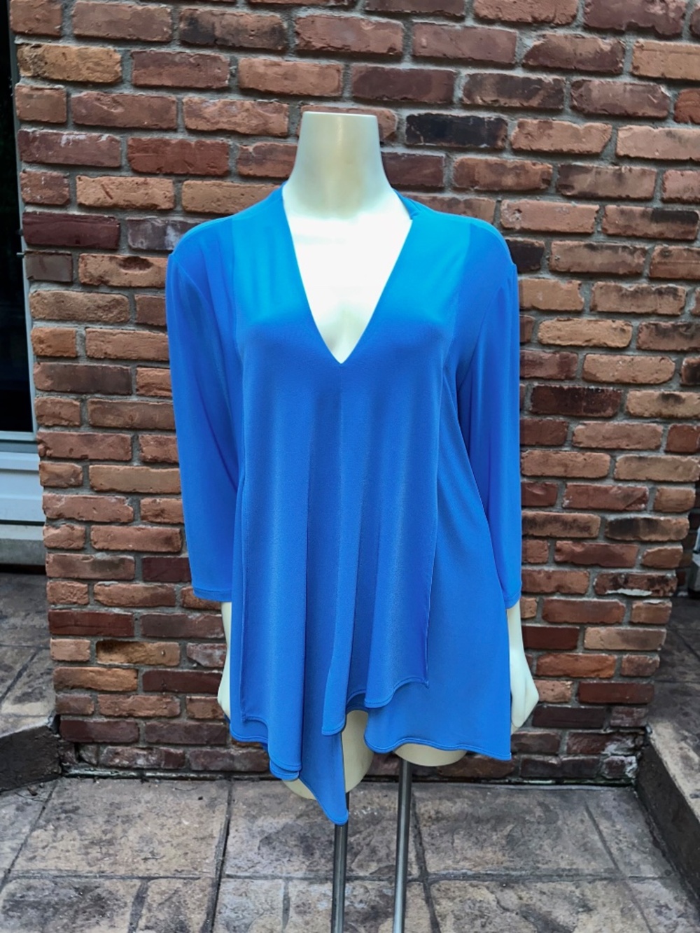 Joseph Ribkoff Blue Asymmetric Tunic Style Top ~ Sz 14